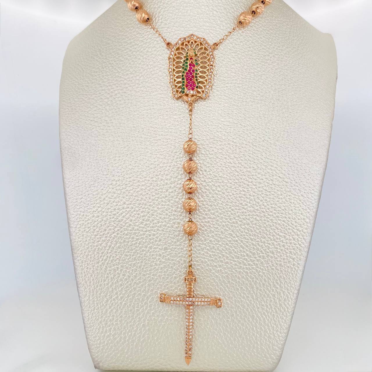Rosario Virgen Guadalupe 29.6 g / 17 3/4 in / 6 mm Oro Rosa 18K