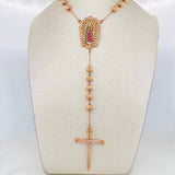 Rosario Virgen Guadalupe 29.6 g / 17 3/4 in / 6 mm Oro Rosa 18K