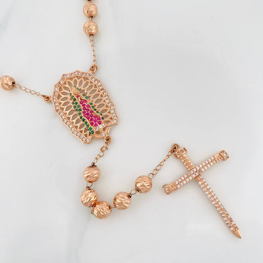 Rosario Virgen Guadalupe 29.6 g / 17 3/4 in / 6 mm Oro Rosa 18K