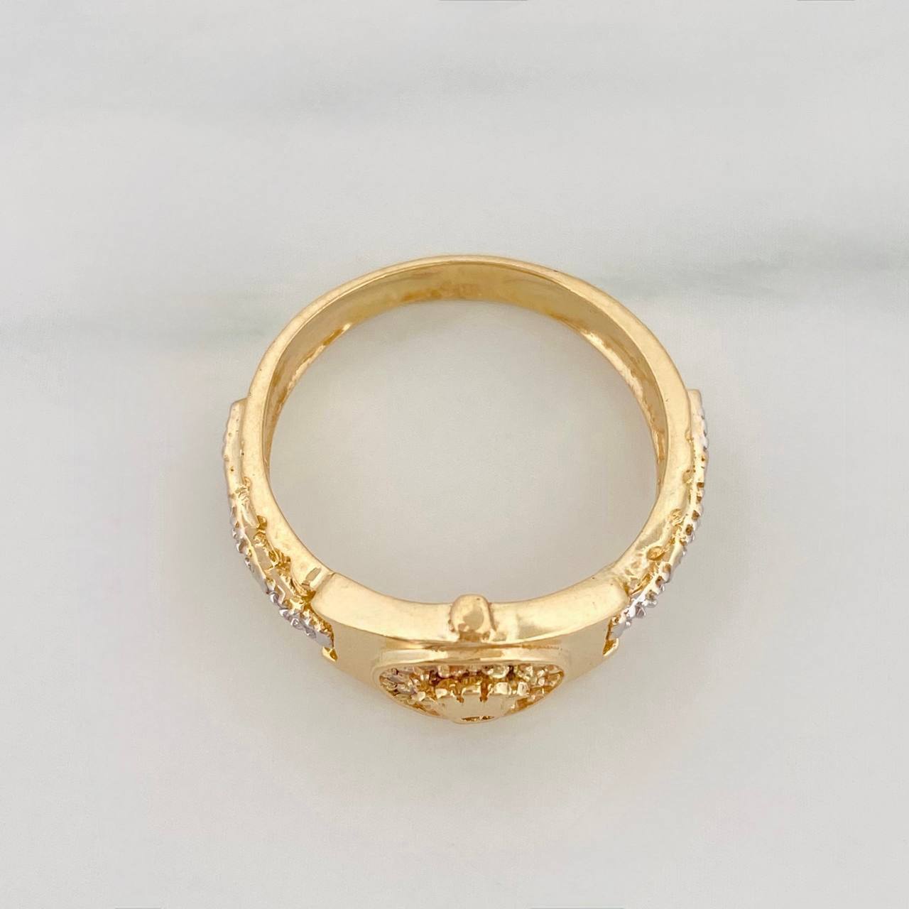 Crown Ring 3.95 g / T6 1/2 Two Golds 18K