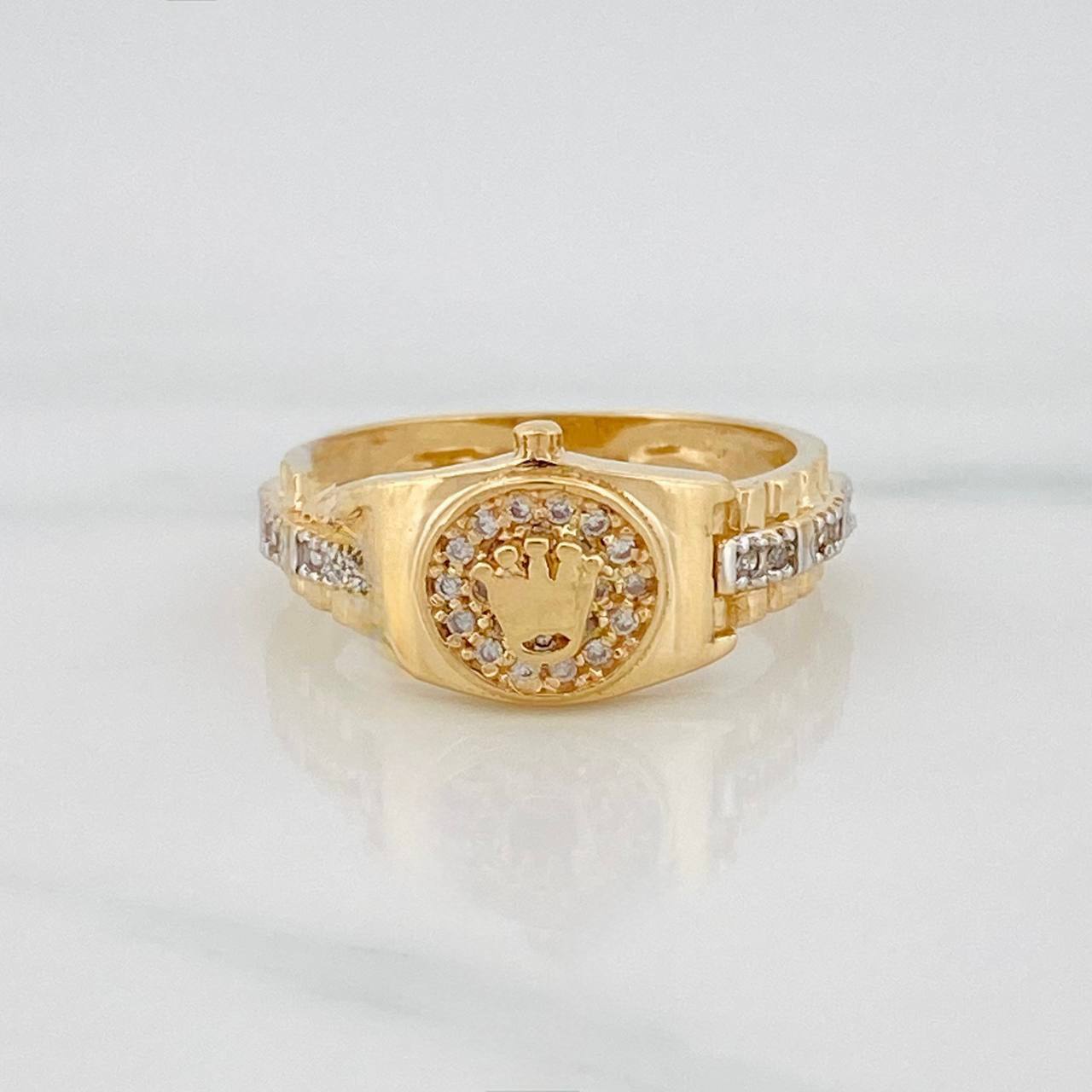 Crown Ring 3.95 g / T6 1/2 Two Golds 18K