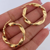 Candongas Nico 3.95gr / 3.1cm / Rayadas Entorchadas Oro Amarillo 18K &