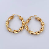 Candongas Nilo 4.4gr / 3.1cm / Entorchadas Lisas Oro Amarillo 18K &