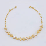 Pulso Modulable Tenis Floreado 4.55 g / 7 in - 6 3/4 in / 4,9 mm Oro Amarillo 18K