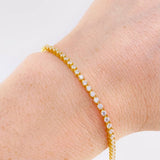 Pulso Modulable Tenis 2.4 g / 7 1/2 in - 6 3/4 in / 2,1 mm Oro Amarillo 18K