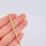 Pulso Modulable Tenis Floreado 3.8 g / 7 1/2 in - 7 in / 4,15 mm Oro Amarillo 18K