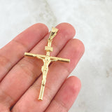 Pendant Christ Cross Staff 2.5gr / 5.3cm / Polished 18K Yellow Gold