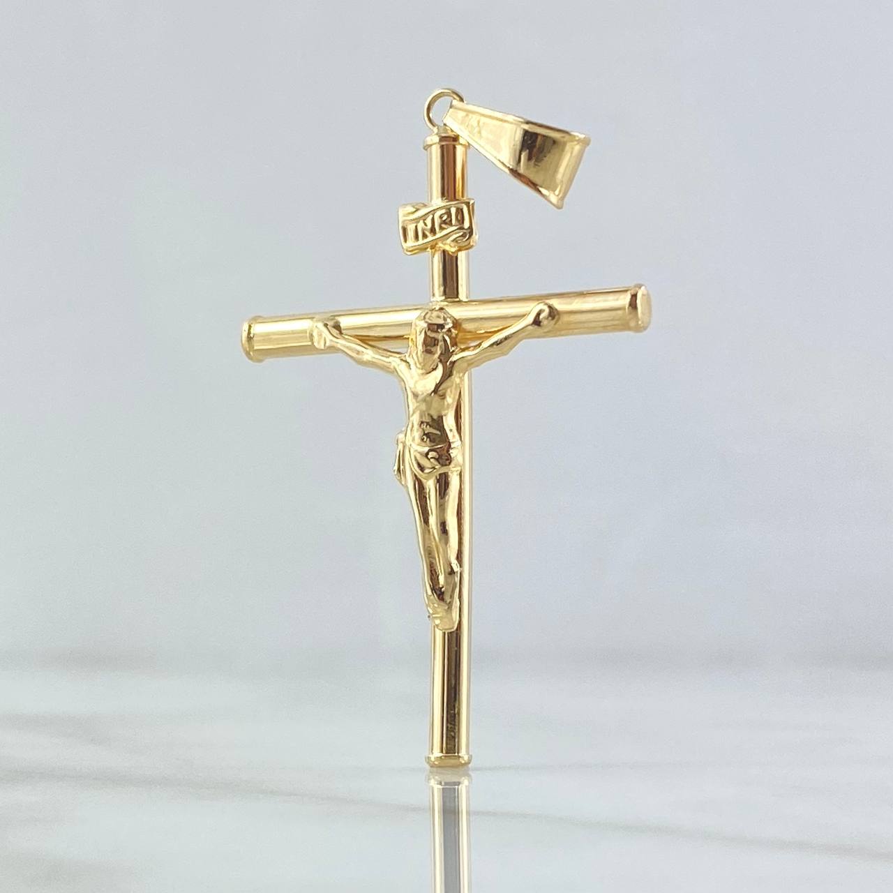 Dije Cristo Cruz 2.55gr / 5.3cm / Lisa Oro Amarillo 18K *