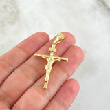 Pendant Christ Cross 2.1gr / 4.7cm / Polished 18K Yellow Gold *