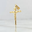 Dije Cristo Cruz 1.6gr / 3.9cm / Lisa Cargador Bordeado Oro Amarillo 18K *