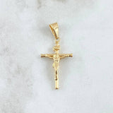 Pendant Christ Cross Staff 1.55gr / 3.9cm / Polished Charger Bordered 18K Yellow Gold