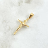 Pendant Christ Cross Staff 1.15gr / 3.5cm / Polished Charger Edged 18K Yellow Gold