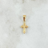 Pendant Cross Christ Three Points 0.45gr / 2.3cm / Polished 18K Yellow Gold