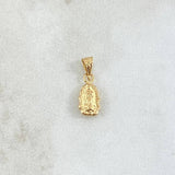 Dije Virgen Guadalupe Silueta 0.3gr / 1.5cm / Cargador Bordeado Oro Amarillo 18K *