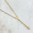Miraculous Virgin Rosario Cross Frame 8.9gr / 60cm / 3mm-4mm Beads Diamond Cut 18K Yellow Gold *