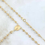 Rosario GC Virgen Milagrosa Cruz Tres Puntas 5.5gr / 50cm / 3mm-4mm Liso Oro Amarillo 18K ©