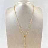 Rosary GC Virgen Milagrosa Cross Christ Three Points 5.75gr / 55cm / 3mm-4mm Smooth 18K Yellow Gold