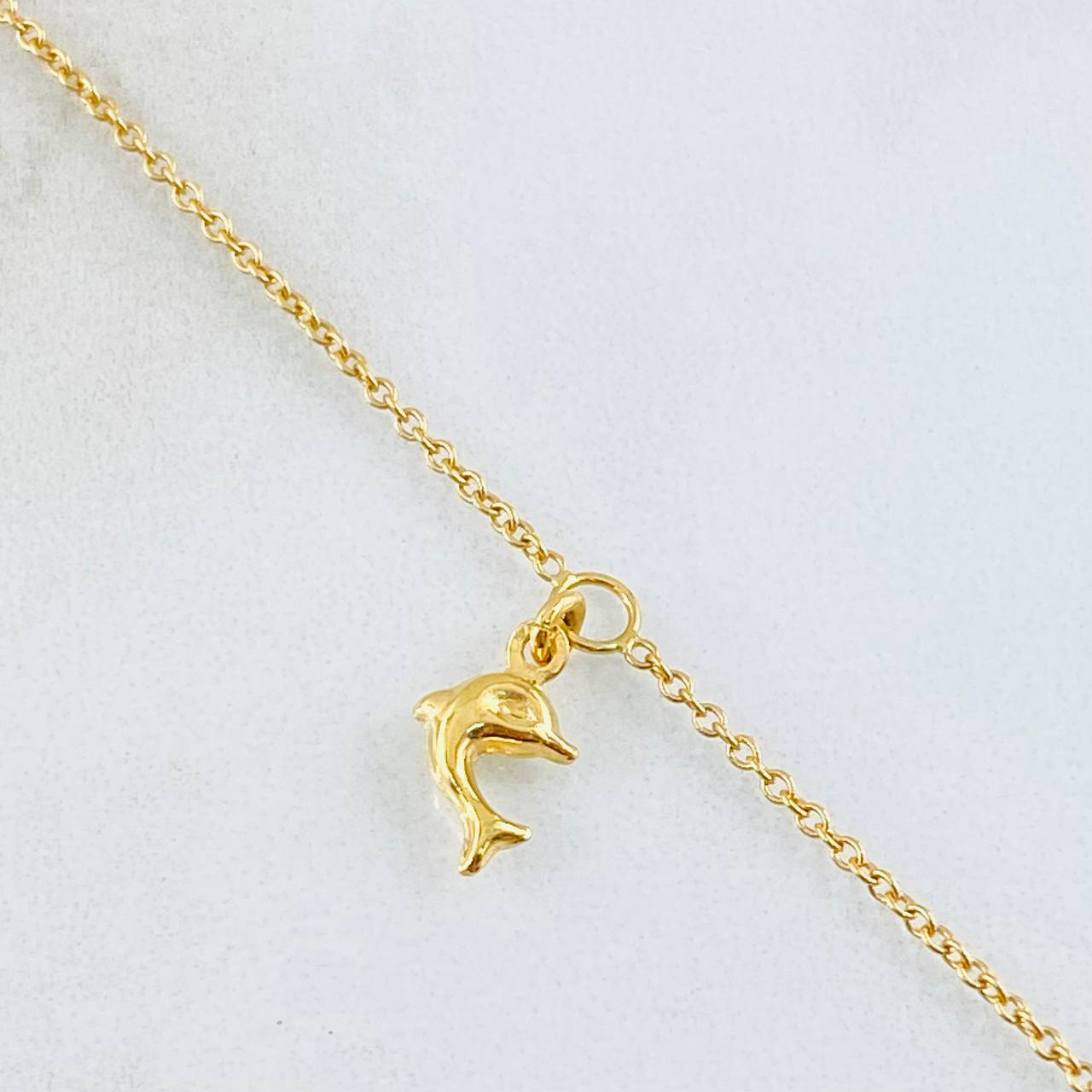 Classic Link Dolphin Anklet 2.05gr / 9 3/4 in / Three Gold 18K