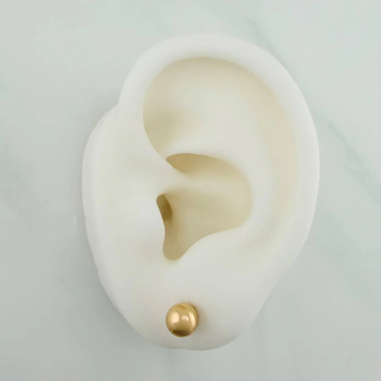 Stud Earrings Bead Plain 0.7g / in / 6mm Yellow Gold 18K