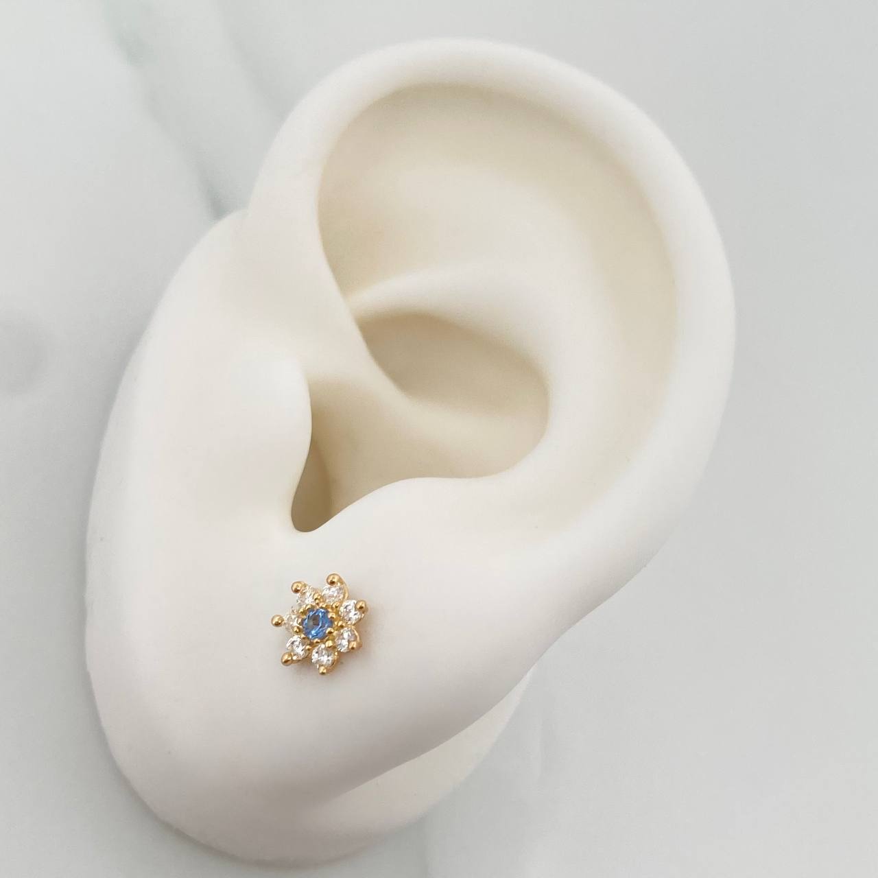 Topos Flor Petalos 0.9gr / 6.6mm Oro Amarillo 18K %