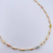 Cadena Rustica Barril  7.3gr / 50.7cm / 3.3mm Circones De Colores Oro Amarillo 18K $