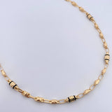 Rustic Chain Barrel Cross Double 10.95gr / 51.3cm / 4.1mm Black Rubber 18K Yellow Gold $