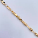 Rustic Chain Barrel Cross Double 10.95gr / 51.3cm / 4.1mm Black Rubber 18K Yellow Gold $