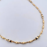 Rustic Pyramid Chain 11gr / 20.0in / 4.11mm Black Rubber 18K Yellow Gold $