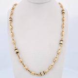 Rustic Pyramid Chain 11gr / 20.0in / 4.11mm Black Rubber 18K Yellow Gold $