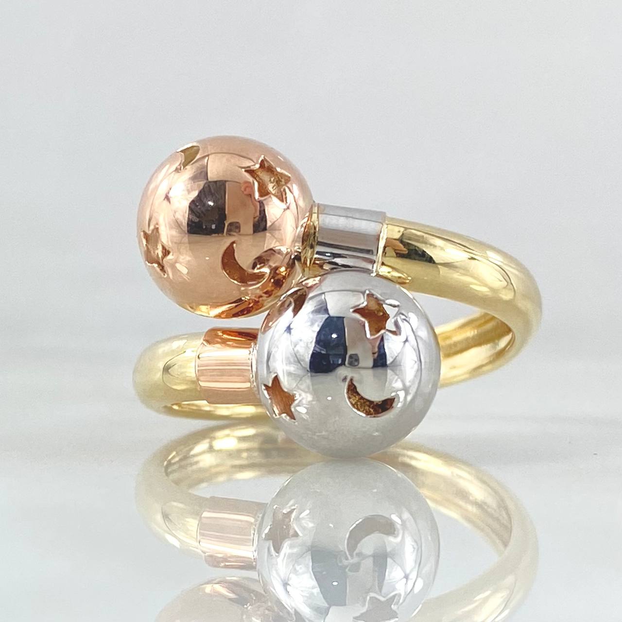 Anillo Tu Y Yo 2.8gr / T7 / Tres Oros 18K*