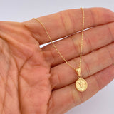 Set Cadena Militar /1.35gr/45cm/0.6mm + Dije Divino Niño/0.5gr/2.0cm Troquelado  Oro 18K &