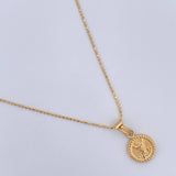 Set Cadena Militar /1.35gr/45cm/0.6mm + Dije Divino Niño/0.5gr/2.0cm Troquelado  Oro 18K &