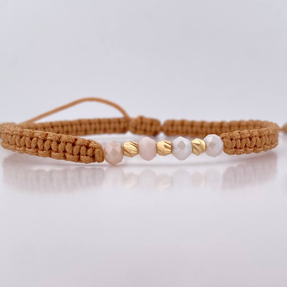 Beige Rondelle Bracelet 0.15gr / 18K Gold &