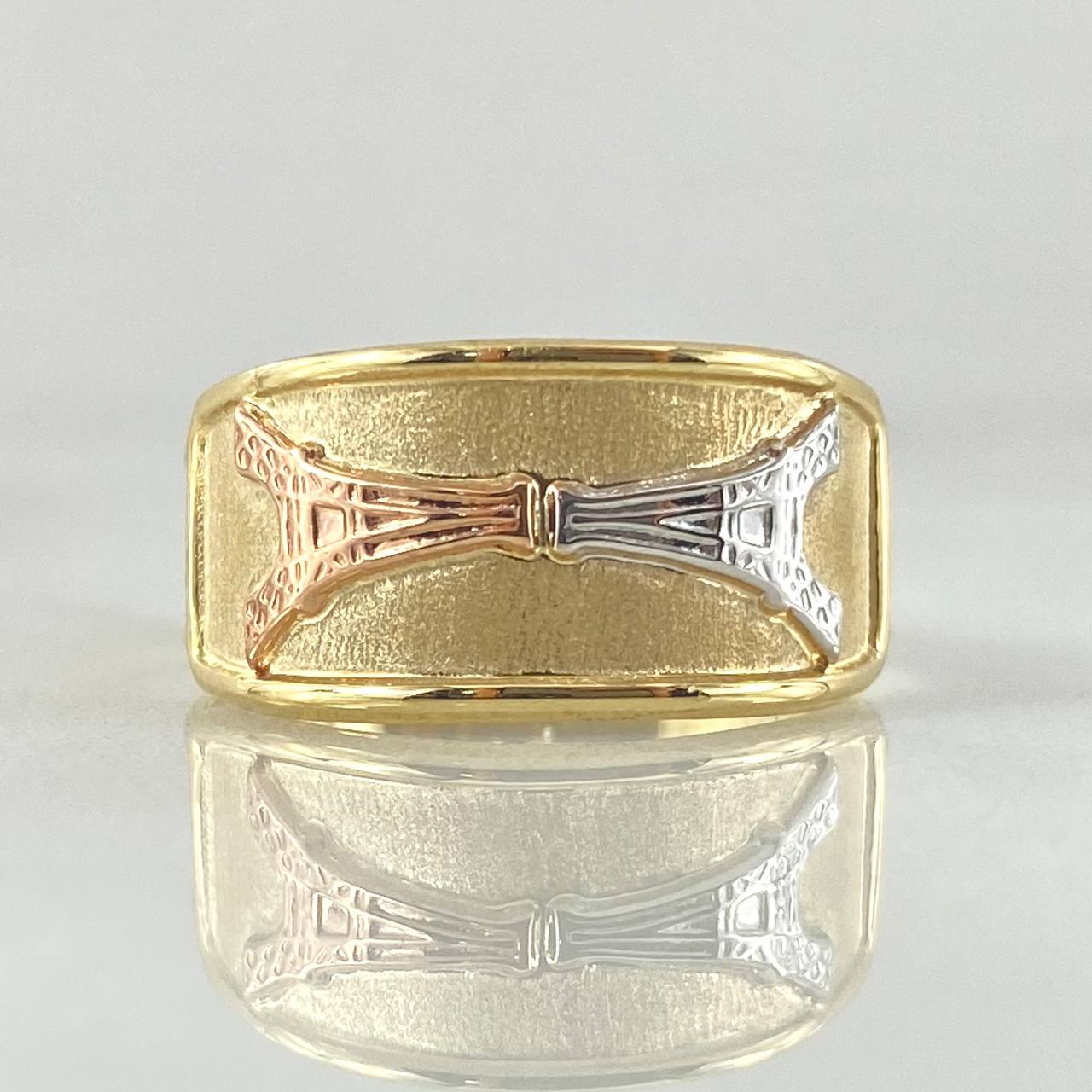 Eiffel Tower Ring 1.6gr / Size 6 1/4 / 18K Gold -