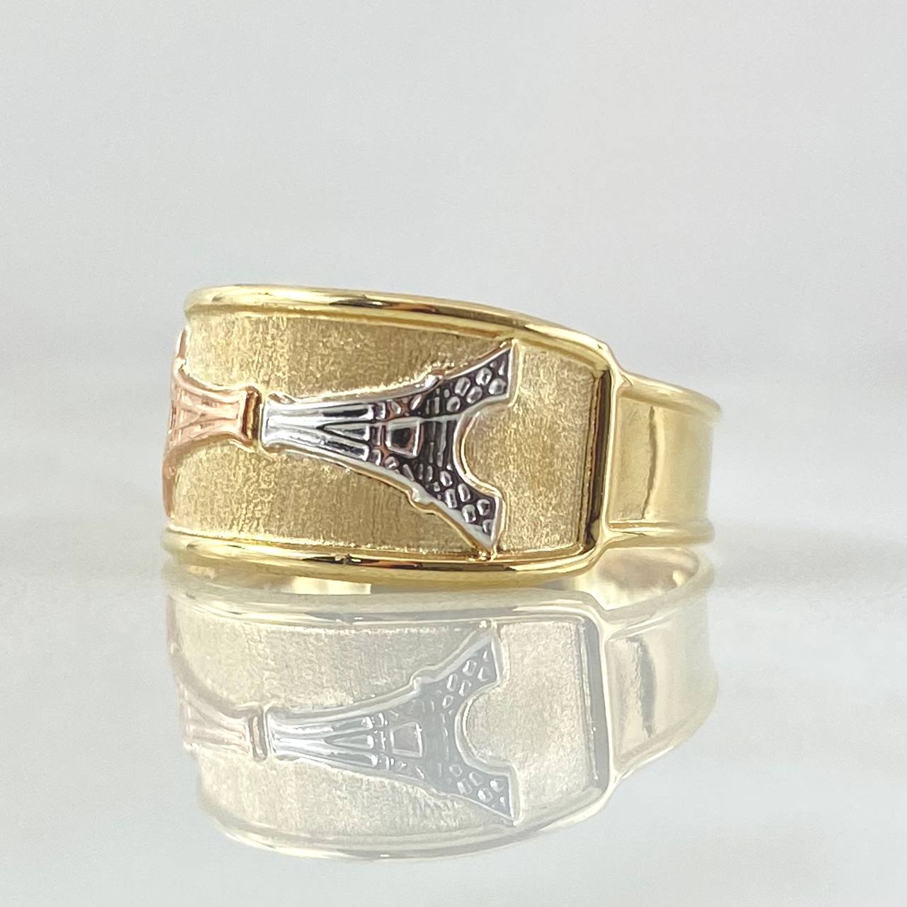 Eiffel Tower Ring 1.6gr / Size 6 1/4 / 18K Gold -