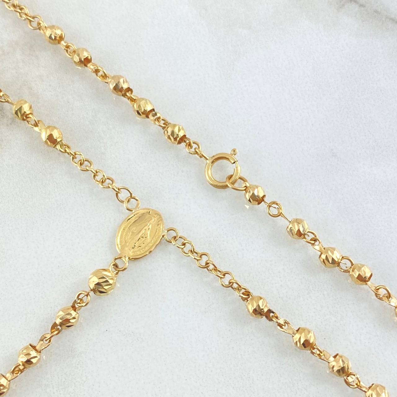 Miraculous Virgin Rosary Cross 8.4gr / 55cm / 18K Gold