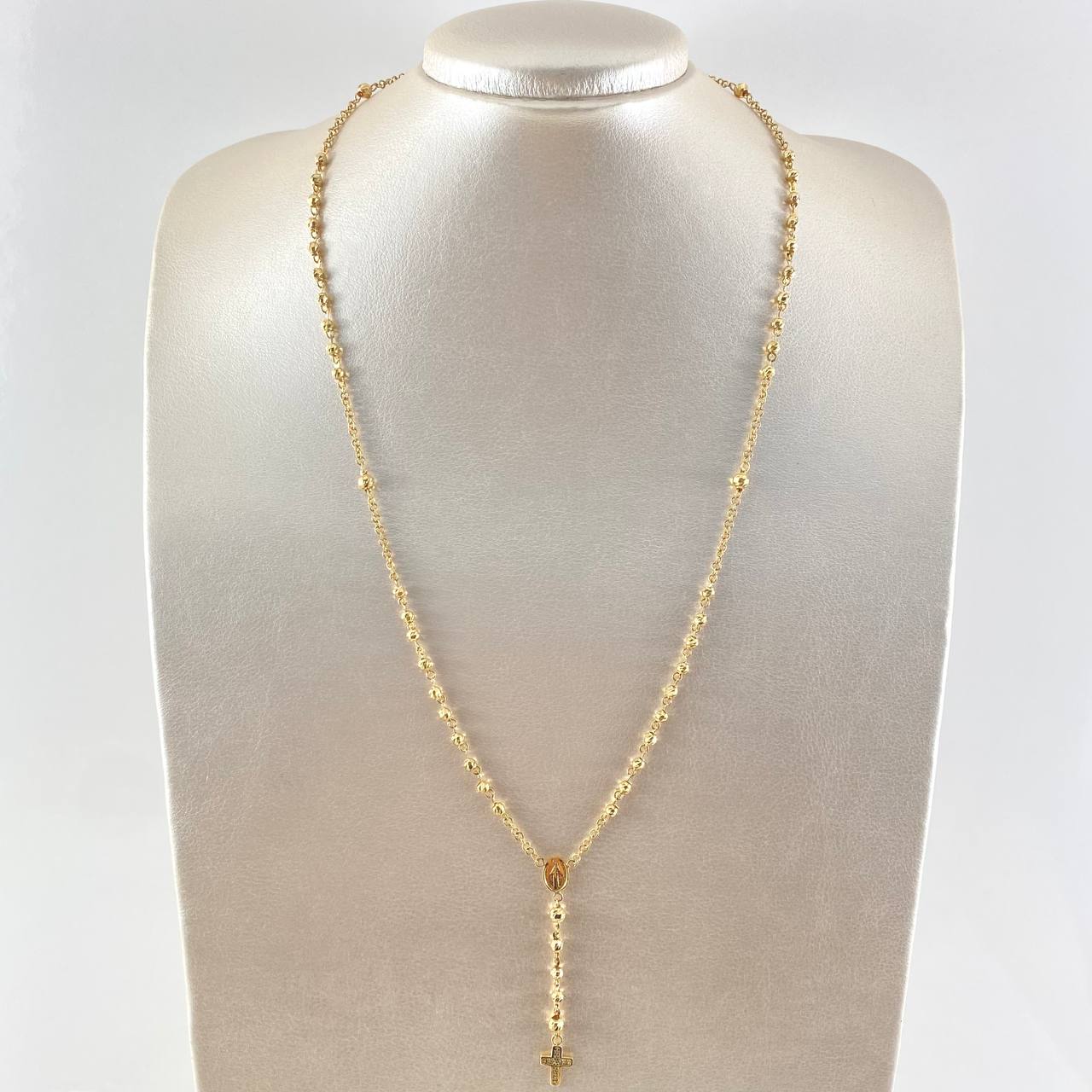 Miraculous Virgin Rosary Cross 8.4gr / 55cm / 18K Gold