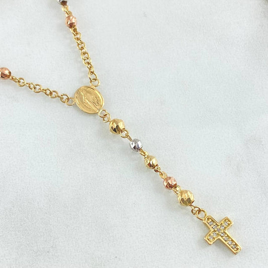 Miraculous Virgin Rosary Cross 8.55gr / 55cm / 18K Gold ©