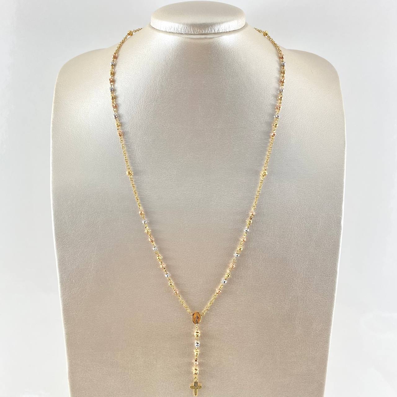 Rosario Virgen Milagrosa Cruz 8.6gr / 55cm / Oro 18K