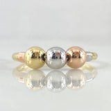 Trio Ball Ring 1.3gr / Size 7 1/2 / 18K Gold -