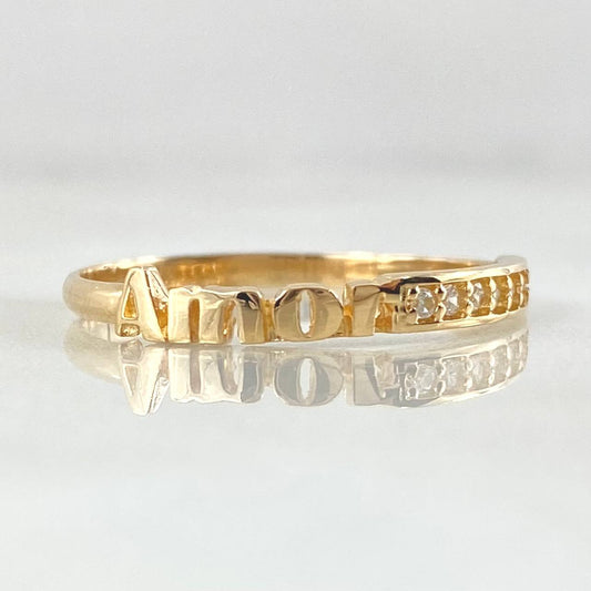 Anillo Amor 1.35 g / T7 Oro Amarillo 18K