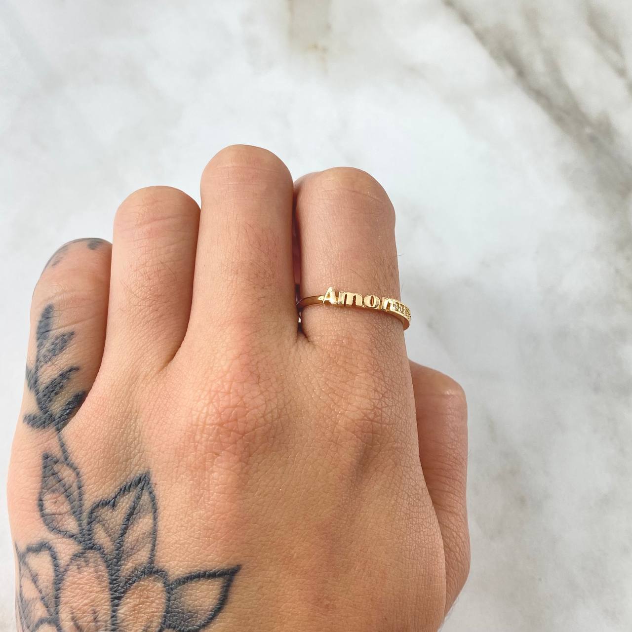 Anillo Carril Amor 1.45gr / T6 3/4 / Oro Amarillo 18K *