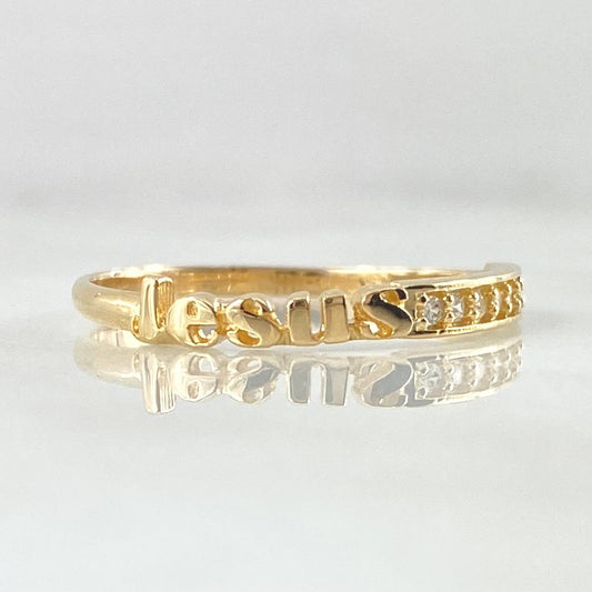 Jesus Ring 1.45gr / Size 5 1/4 / 18K Gold