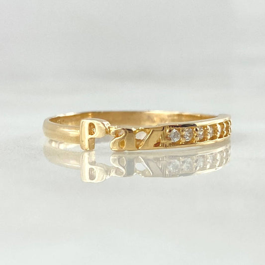 Peace Ring 1.4gr / Size 6 1/4 / 18K Gold *