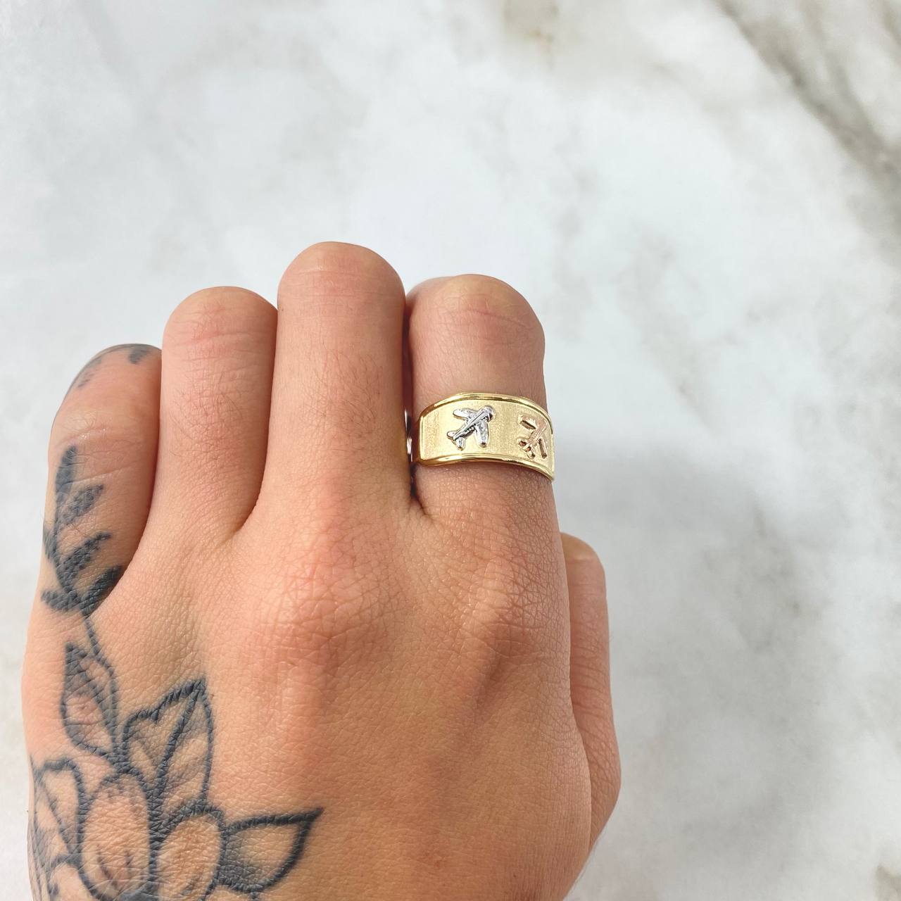Anillo Avion 1.65gr / T8 3/4 / Oro 18K *