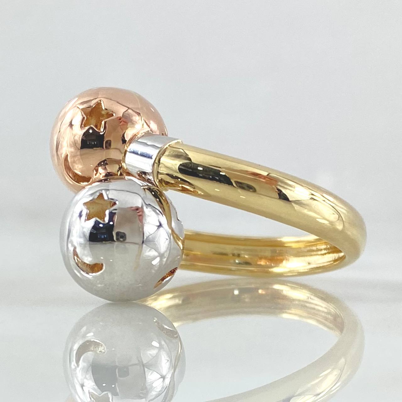 Anillo Tu Y Yo 2.8gr / T7 / Tres Oros 18K*