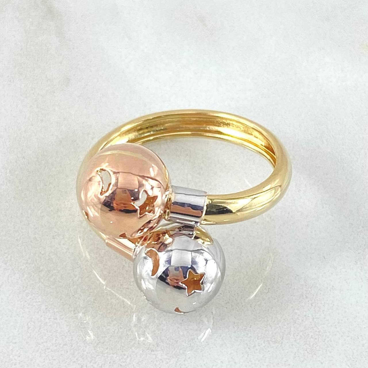 Anillo Tu Y Yo 2.8gr / T7 / Tres Oros 18K*