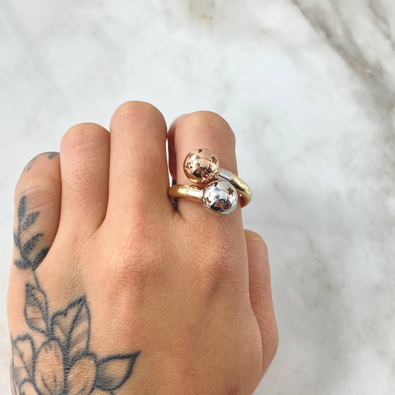 Anillo Tu Y Yo 2.8gr / T7 / Tres Oros 18K*