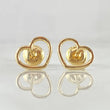 Heart Silhouette Stud Earrings 0.7gr / 8mm 18K Yellow Gold ©