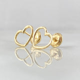 Stud Earrings Heart Silhouette 0.65gr / 7.9mm Yellow Gold 18K *